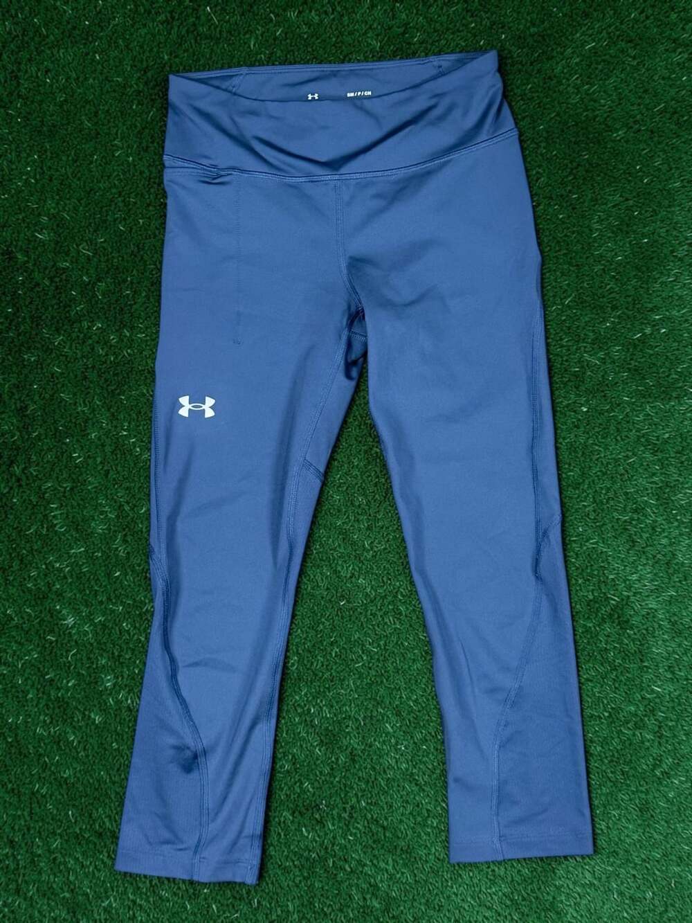 Under Armour Heatgear Compression Leggings Size Small Blue Capri Athletic